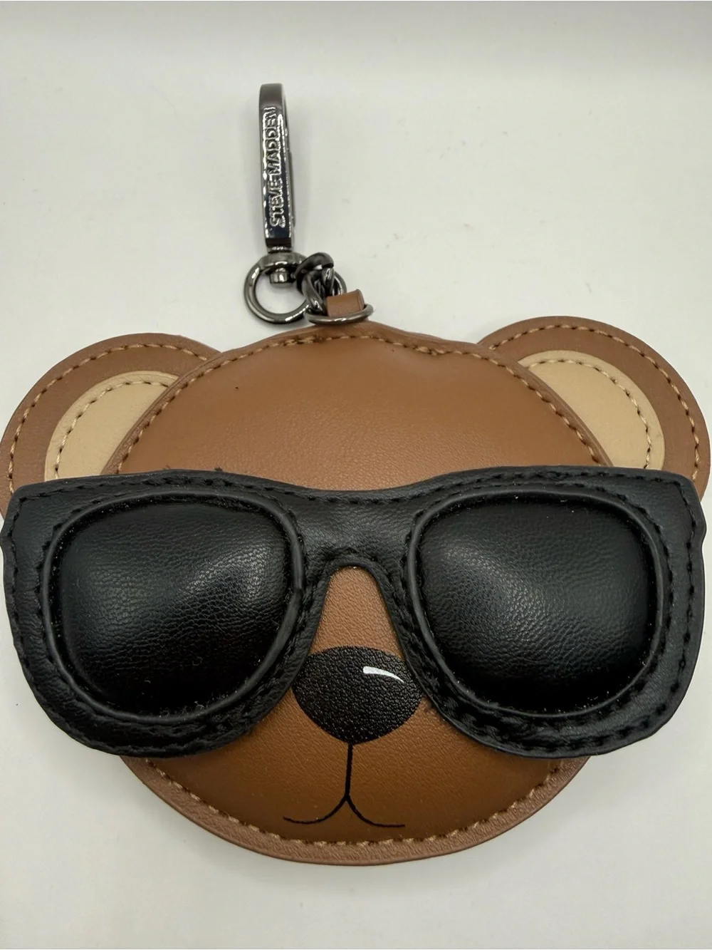 Steve Madden Tan Bear Keychain with Black Sunglasses for Handbags - Keys & more